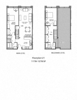 divided floor plan of a building with floor plans of two different floors